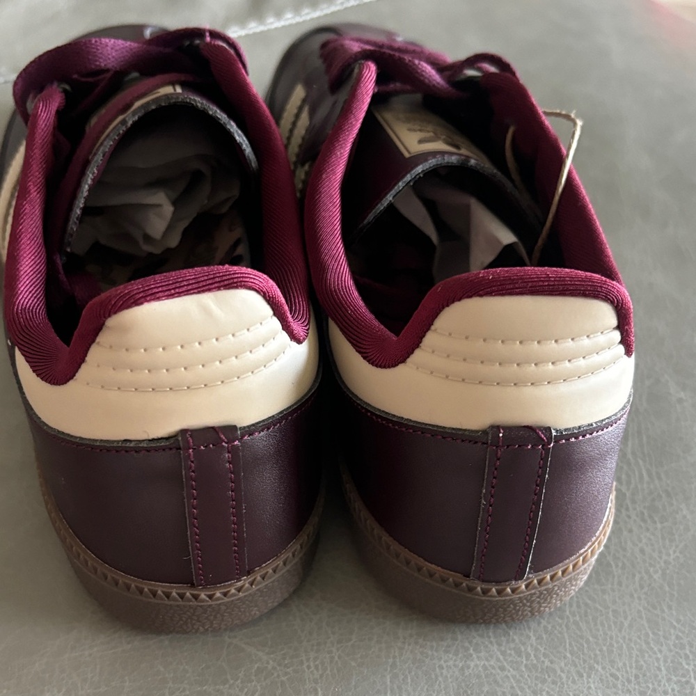 adidas Burgundy and Cream Sneakers - Picture 5 of 6